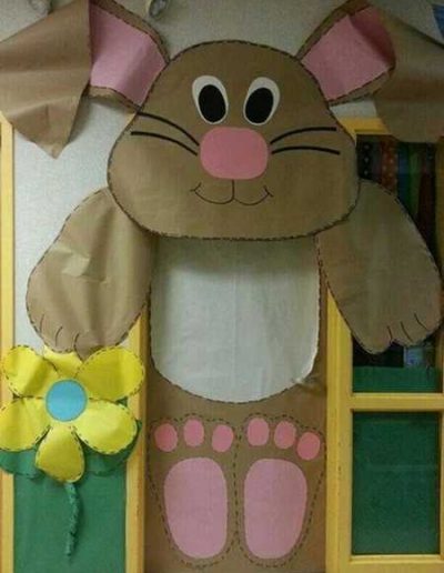 Photo 2 Pâques décoration de porte de classe lapin - Ma Folie Des Fêtes