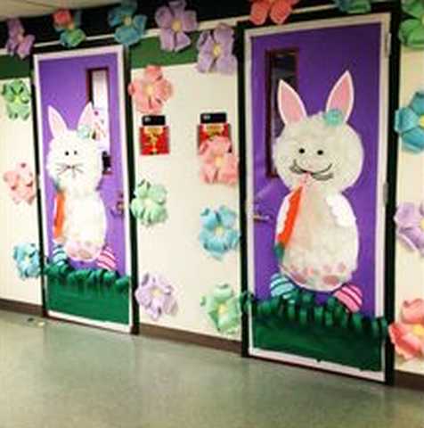 Photo 4 Pâques décoration de porte de classe lapin - Ma Folie Des Fêtes