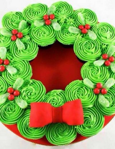Gâteau cupcakes Noël Couronne facile - Ma Folie Des Fêtes