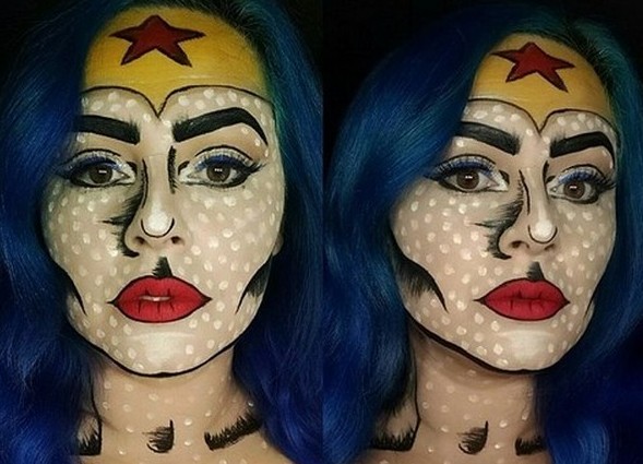 Idée Maquillage Pop Art de Wonder Woman (13) - Ma Folie Des Fêtes