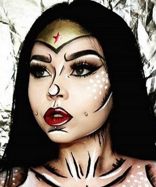 Idée Maquillage Pop Art de Wonder Woman (14) - Ma Folie Des Fêtes
