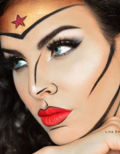 Idée Maquillage Pop Art de Wonder Woman (4) - Ma Folie Des Fêtes